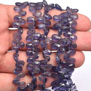 AAA + Iolite Gemstone 5x8mm Pera Briolette Beads | 8 pulgadas Strand | Natural Iolite Semi Precious Gemstone Faceted Briolette Beads - Product Image 3