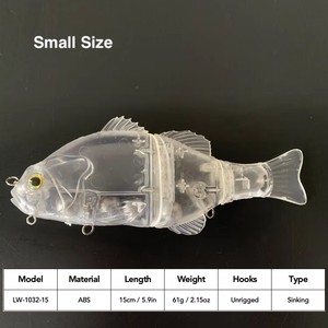 ตัวเบ็ดตกปลาแบบ DIY ABS ขนาด 15 ซม. 20 ซม. แบบไม่มีสี พร้อมตะขอหมุนสำหรับทำเหยื่อตกปลาตามสั่ง - Product Image 5
