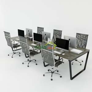 HBTC014 Contemporary 6-Piece Trapeze Concept Cluster <b>Table</b> 360x120 Assembly <b>Office</b> Furniture - Product Image 1