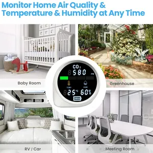 Monitor inteligente de calidad del aire para uso doméstico, Sensor infrarrojo, medidor de dióxido de carbono, Detector de CO2, probador de temperatura y humedad con alarma