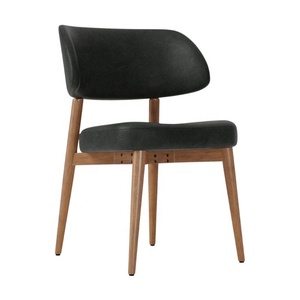 Elegante Silla de Madera de Teca para Jardín, Muebles de Restaurante, Silla de Comedor que Combina Tela de Cuero y Asientos de Espuma Premium para Cafetería - Product Image 3