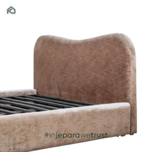 Modern Unique Queen/<b>King</b> <b>Size</b> <b>Bed</b> Wooden <b>Frame</b> Fabric Upholstery Widening <b>Headboard</b> Simple Design Soft Backrest Hotel Apartment - Product Image 4