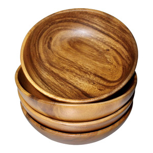 Venta al por mayor de cuencos de madera de diseño personalizado respetuoso con el medio ambiente Juego de 4 cuencos para servir ensalada juego de madera de acacia de 4 cuencos - Product Image 6