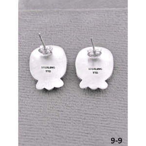 Hecho a Mano en el Suroeste # 8 Pendientes de Plata de Ley con Turquesa, Tecnología de Incrustación en Bisel, Pendientes de Poste - Product Image 4