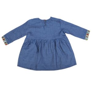 Kurti en jean brodé pour filles - Bleu - Product Image 4