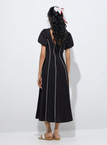 Bombay Paisley ชุดเดรสผ้าฝ้ายปักลายสีดำ - Product Image 4