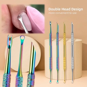 Empujador de Cutículas de Acero Inoxidable de Doble Punta, Lima Circular con Borde Biselado, Herramienta Suave para Remover Piel Muerta, Cuidado de Manicura y Cutículas - Product Image 3