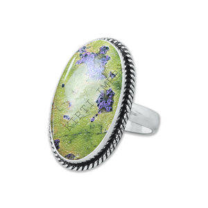 เครื่องประดับที่ทันสมัย925แท้แข็งสเตอร์ลิงอัญมณี atlantasite ธรรมชาติรูปทรงรูปไข่ขนาดใหญ่สารพันขนาดแหวนเครื่องประดับดี - Product Image 2