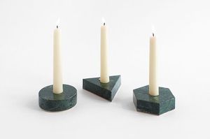 Portavelas de Travertino, Soporte de Piedra para Velas Dobles, Estilo Minimalista Rústico Moderno, Centro de Mesa Decorativo Elegante para Sala de Estar - Product Image 2