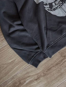 Oem bordado Puff estampado Dtg Vintage recortada Sudadera con capucha en blanco 550 Gsm 100% algodón francés Terry Stone ácido lavado sudaderas con capucha - Product Image 2