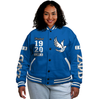 Vestes en laine pour femmes Zeta Phi Beta, doublées de satin, légères, respirantes, imperméables, coupe-vent, avec manches en soie à paillettes et fermeture éclair