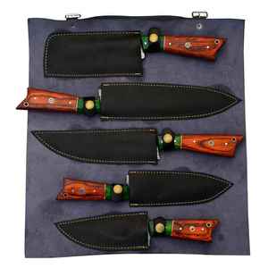 5 pièces couteau en acier damas forgé à la main 8 pouces ensemble de couteaux de chef de cuisine en acier damas - Product Image 4