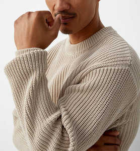 Pulls en maille pour hommes, col rond, épais et chaud, nouvelle collection d'hiver, vente en gros, coupe ajustée, tricot pour hommes - Product Image 5