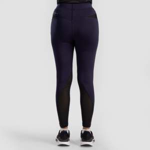 Leggings Flexbelle bleu marine, coupe ajustée, pantalon de yoga, effet push-up, tailles XL 3XL, tricoté en Spandex et Nylon, motif Tie-Dye avec strass à la taille - Product Image 3