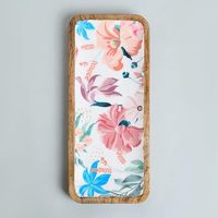 Plateau en bois Art Déco de luxe fait main, écologique, motif floral, multi-pièces, pour mariage, Ramadan, Diwali, vase de table sans plastique