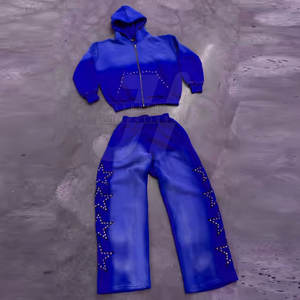 Tela cómoda Venta caliente Hombres Rhinestone Chándales A prueba de viento Transpirable Rhinestone Chándales - Product Image 2