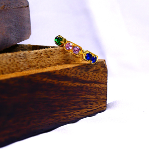 Moda 925 plata esterlina multicolor Topacio piedras preciosas encanto clásico moda único estilo Vintage anillo - Product Image 4