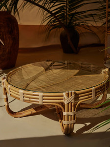 Mesa de Centro de Ratán Contemporánea Hecha a Mano Nhat Minh con Tapa de Cristal de Loto, Diseño Nuevo de 2024, Muebles para el Hogar, Decoración para Sala de Estar - Product Image 5