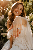 Bague Moissanite Halo Fleur 6,5 mm Couleur D Triple Excellent Cut en Argent Sterling S925, Bande Ouverte Réglable