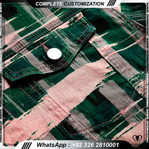 Chaqueta vaquera bordada elegante para hombre, ropa de calle Vintage desgastada con diseño de impresión Y2k, consciente de la moda - Product Image 5