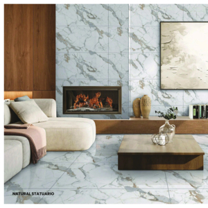 Carreaux de porcelaine tendance 600x1200, finition marbre brillant, grandes tailles pour l'architecture intérieure contemporaine - Product Image 1