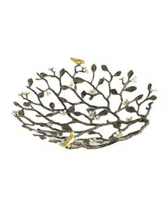 Bol décoratif élégant au design de vague argentée avec une forme artistique moderne, parfait pour la décoration de salon et de table à manger de luxe - Product Image 3