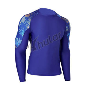 Chemise de compression de fitness pour homme Polyester Spandex O Neck Full Sleeve Rash Guard Taille personnalisée Respirant Anti-UV Techniques de lavage - Product Image 3