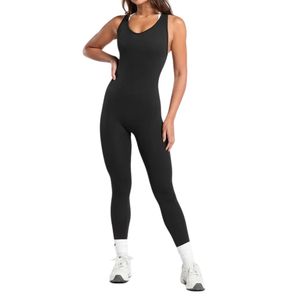 Custom Wholesale New Design Womens <b>One</b> Piece Yoga Jumpsuit Sexy Sports Full Bodysuit Summer Gym Fitness Wear - Product Image 1