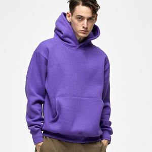 Sweats à capuche unis 100% coton surdimensionnés unisexes personnalisés pulls à capuche 500gsm pour hommes grande taille avec logo imprimé brodé - Product Image 5