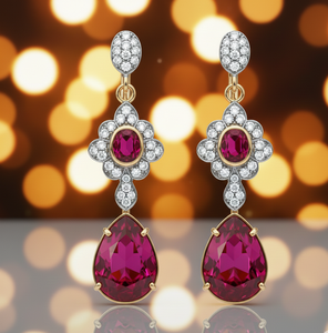 Boucles d'oreilles en argent sterling 925 plaqué or 18 carats, grenat hydro ovale 12x16 et CZ, cadeau de mariage pour elle à prix de gros - Product Image 4