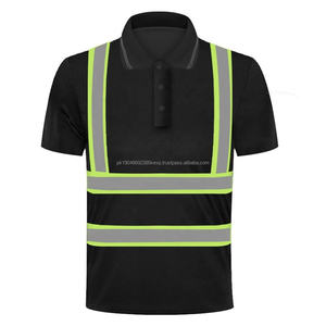 Camisetas de Trabajo de Alta Visibilidad con Mangas Cortas y Reflectantes al por Mayor, Camiseta Polo de Trabajo de Algodón 100% de Alta Visibilidad para Hombre - Product Image 1