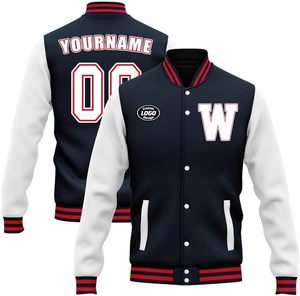Chaqueta universitaria personalizada Premium con nombre y número, bordado y sublimación para ropa de equipo - Product Image 1