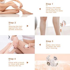 Depiladora Profesional Recargable por USB, Set de Afeitado Eléctrico con 5 Cabezales Flotantes, Afeitadora Impermeable para Bikini-IPX7 - Product Image 1