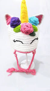 Chapeau Licorne pour Fille, Enfant, Bébé, Chapeau d'Hiver pour Bébé, Chapeau Fait Main Mignon et Amusant pour les Fans de Little Pony - Product Image 2