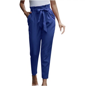 Pantalon habillé uni pour femmes respirant taux de gros pantalon mince mince impression personnalisée mariage et fête porter couleur claire - Product Image 6