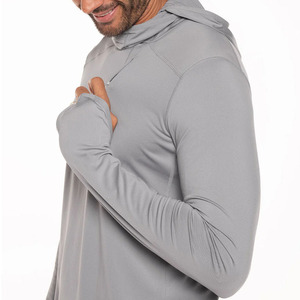 Sweat à capuche de pêche pour homme, vente en gros, performance, séchage rapide, protection UV, UPF50, polyester/coton, devant, grande taille, respirant, à capuche - Product Image 4
