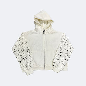 เสื้อมีฮู้ดสำหรับผู้ชายผ้าคอตตอนผสมมีซิปดีไซน์ใหม่ล่าสุด - Product Image 5