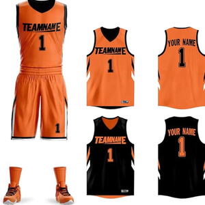 Custom High Quality Orange Breathable Mesh <b>Basketball</b> <b>Jersey</b> for <b>Kids</b> Children's <b>Basketball</b> Uniform Set with Plus Size Option - Product Image 6
