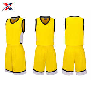 Nouvel arrivage d'uniforme de basket-ball unisexe jaune et noir imprimé de logo personnalisé bonne vente ensemble de vêtements de sport pour adultes option grande taille - Product Image 4