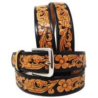 100% peau de vache américaine 2 tons Designer ceinture occidentale pour hommes et femmes usiné à la main en cuir véritable fournisseur de ceintures en cuir véritable