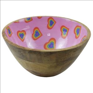 Cuenco de servicio de madera de calidad Natural de color LGBTQ, ensaladera decorativa de Metal para boda, restaurante, diseño de Hotel - Product Image 5