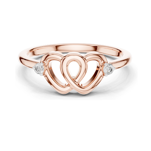 Bague en diamant cultivé en laboratoire en forme de cœur pour femmes, clarté VVS-VS, or 18 carats, 14 carats, 10 carats et argent 925, or rose, jaune, blanc - Product Image 3