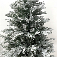 Nouvelle conception, sapin de Noël floqué de 180 cm, sapin de Noël en PE et PVC mélangés avec support en métal