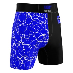 Pantalones Cortos de MMA para Hombre, Azul y Negro, con Estampado por Sublimación, Absorbentes de Humedad, Ajuste Atlético, para Artes Marciales Mixtas, Fitness y Yoga - Product Image 2
