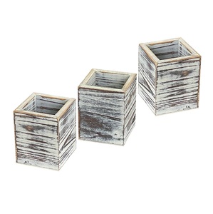 3 Pack Rustic <b>Wood</b> <b>Pen</b> and Pencil Holder Decorative Stationary Office/Home (3x3x4 Inches) Pencil Holder Stand Multi Purpose Use - Product Image 1