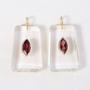 Collar con Colgante de Piedra Preciosa de Cuarzo Cristal Natural Tallada en Forma Rectangular, Plata 925, Chapado en Oro, Joyería para Mujer - Product Image 1