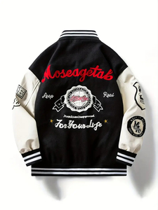 Chaqueta con letras de béisbol para adultos y jóvenes de lana hecha a medida, nueva chaqueta universitaria de lana de alta calidad para hombres - Product Image 6