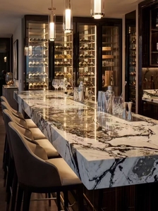 Table à manger en marbre noir et blanc personnalisée, comptoir de cuisine, dessus de vanité, marbre noir Napo leon, dîner et chaises - Product Image 3