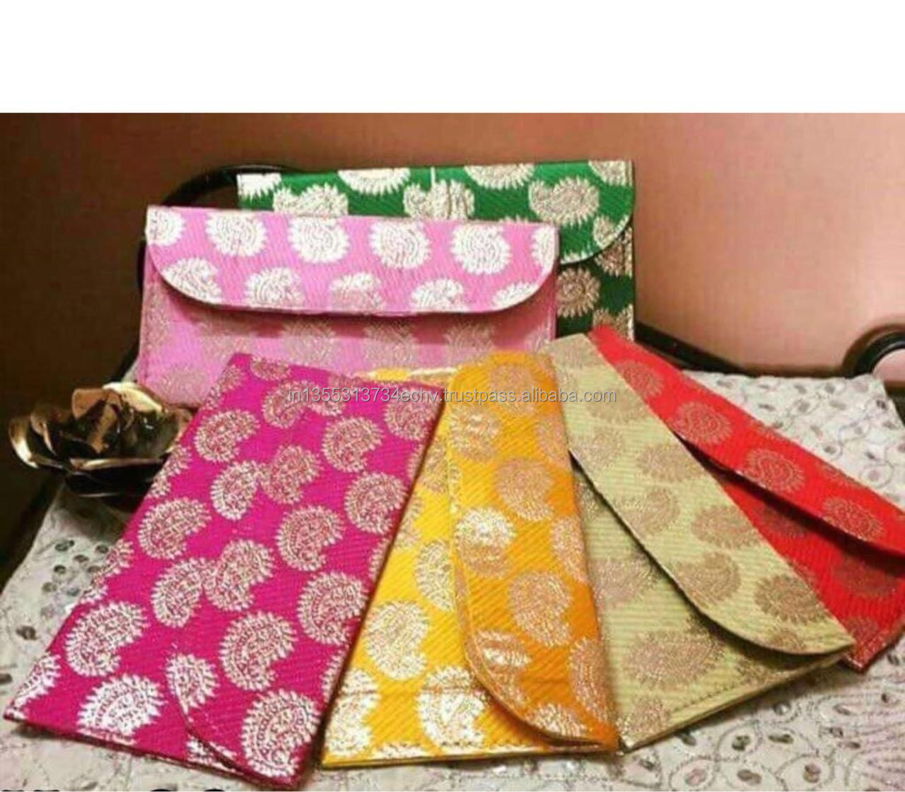 Indian Handmade Fancy Design Eco-friendly Gota Pati Work Fancy Envelope Wedding Envelope Money Envelopes Shagun Gift