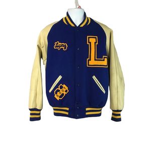 Vente en gros de veste universitaire d'hiver vintage avec écusson brodé personnalisé veste de baseball universitaire avec manches en cuir PU de haute qualité - Product Image 1